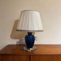 Lampada da tavolo in vetro blu i.l.d.c.