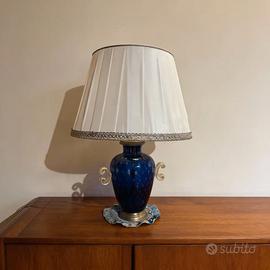 Lampada da tavolo in vetro blu i.l.d.c.