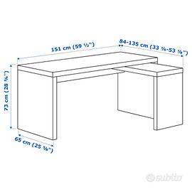 scrivania Ikea Malm 152x65