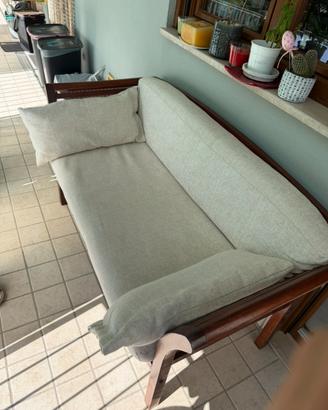 Set poltrona divano tavolino in legno
