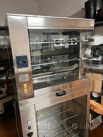 Girarrosto a Gas con vetrina calda sottostante