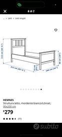 Letto singolo ikea hemnes marrone
