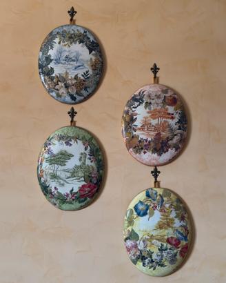 4 Quadretti Ovali da Parete (25x20 cm)