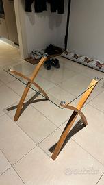 Tavolino in legno e vetro