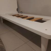 letto singolo con struttura in bianco laccato
