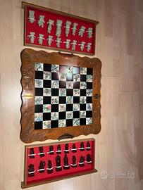 Scacchiera vintage intagliata