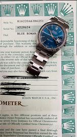Rolex oyster perpetual datejust blu roman dial