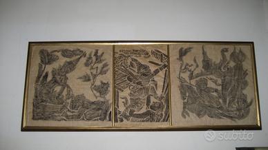 Stampa giapponese guerrieri su carta di riso