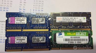 nr. 4 banchi di Ram da 2gb. per notebook