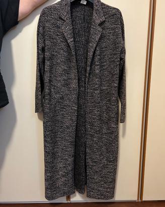 Cappotto lana mélange rosa nero argento taglia L