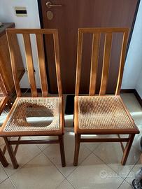 4 sedie legno di noce ciliegio