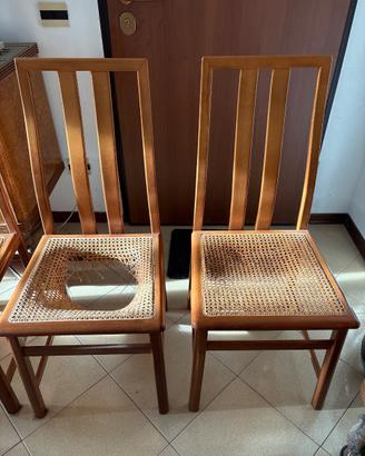 4 sedie legno di noce ciliegio