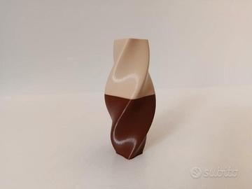 Vaso 3D Bicolore Beige e Marrone Vaso Artistico