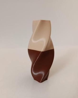 Vaso 3D Bicolore Beige e Marrone Vaso Artistico