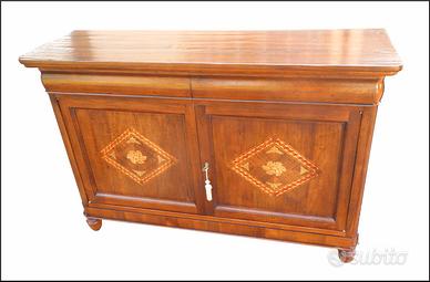 Credenza madia classica con intarsio In noce