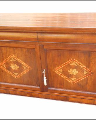 Credenza madia classica con intarsio In noce