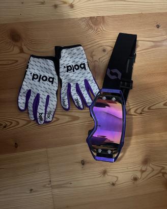 Guanti bold e mascherina scott da motocross