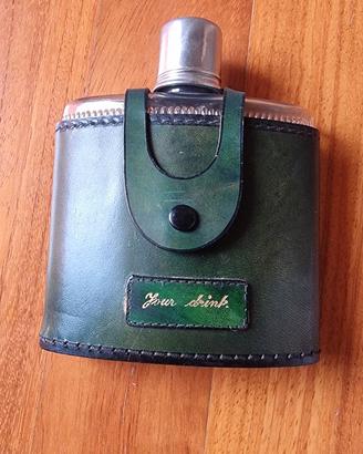Fiaschetta da Liquore Vintage - custodia Pelle