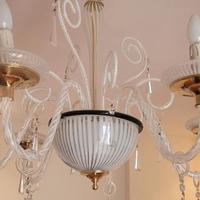 Lampadario in vetro artistico stile Murano, 4 luci