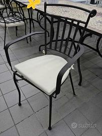 Sedie Ferro Battuto Antracite o Bianco Impilabili 