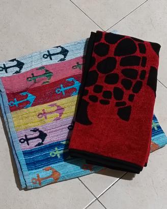 set 2 teli mare in spugna nuovi 90x170cm