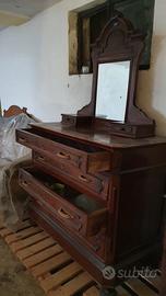 Cassettiera con specchio vintage