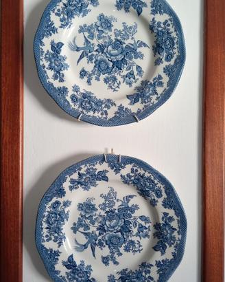 Coppia di Piatti Piani Vintage "Asiatic Pheasants"