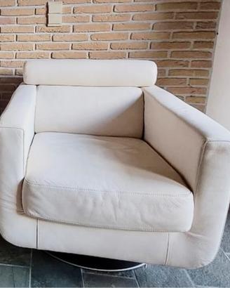 Poltrona pelle bianca Natuzzi