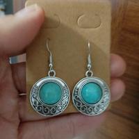 Orecchini pendenti boho rotondi con pietra turches