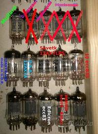 Valvole vintage per amplificatori radio tv