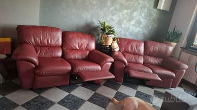 coppia divani con relax manuale in cuoio karibu