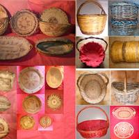 Cestini sardi piatti, canne, vimini e asfodelo