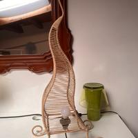 Lampada etnica in acciao e corda