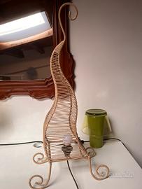 Lampada etnica in acciao e corda