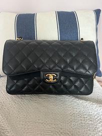 chanel jumbo nera con oro