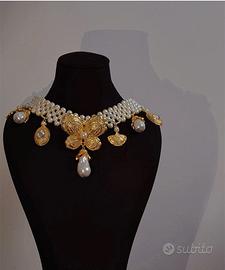 Choker di Perle Originale Fatto a Mano