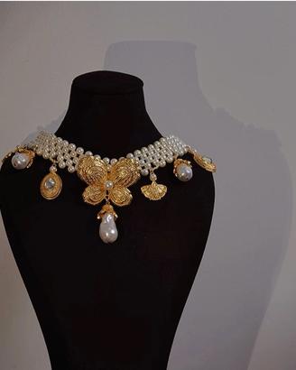 Choker di Perle Originale Fatto a Mano