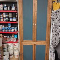 armadio industriale vintage in legno 