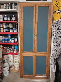 armadio industriale vintage in legno 