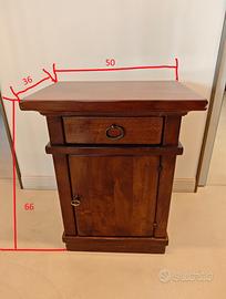 Coppia Comodini in Legno Pregiato (Noce) – 2 Pezzi
