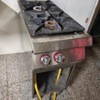 Fornello a gas professionale 2 fuochi