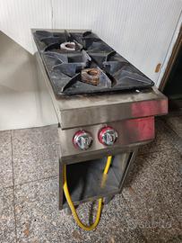 Fornello a gas professionale 2 fuochi