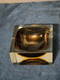 Posacenere Quadrato in Vetro di Murano Sommerso 