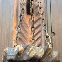 Porta candele in legno antico intarsiate