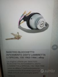 Blocchetto accensione lambretta con batteria 