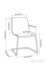 2 sedie grigio/cromato