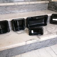 set accessori bagno in ceramica nera anni '50/60