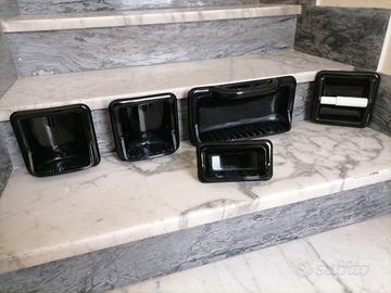 set accessori bagno in ceramica nera anni '50/60