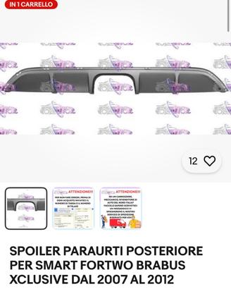Paraurti posteriore Smart 451