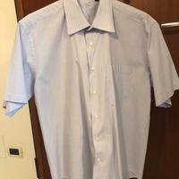 Camicia da uomo a righe azzurro e viola taglia 41